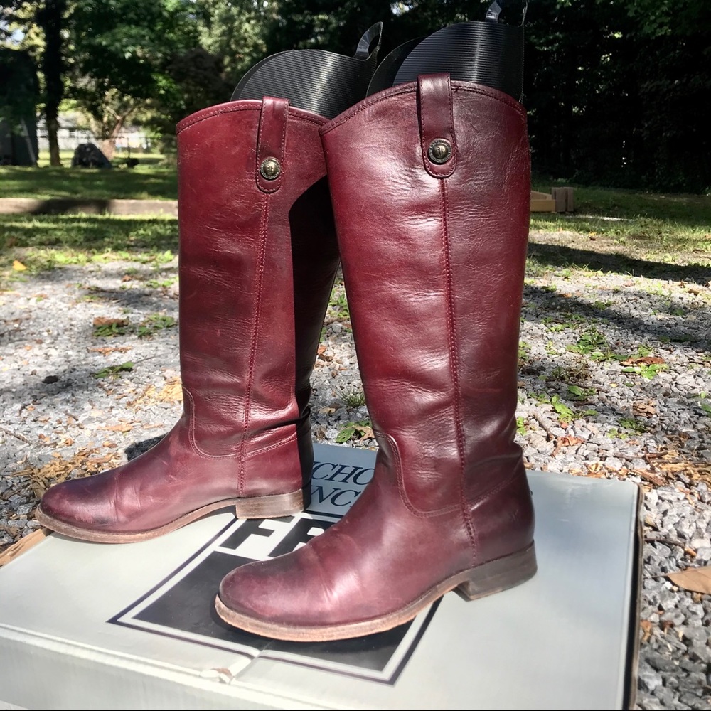 Frye Melissa PLUM RED Pull-On Tall Riding Boot